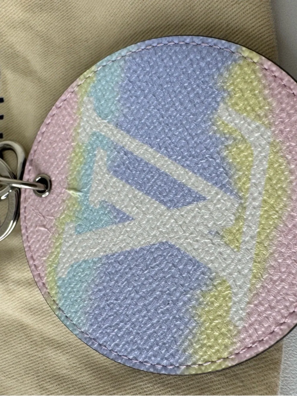 Louis Vuitton Pastel Monogram Round Keyring - Lavender, Pink & Mint - Picture 2 of 7